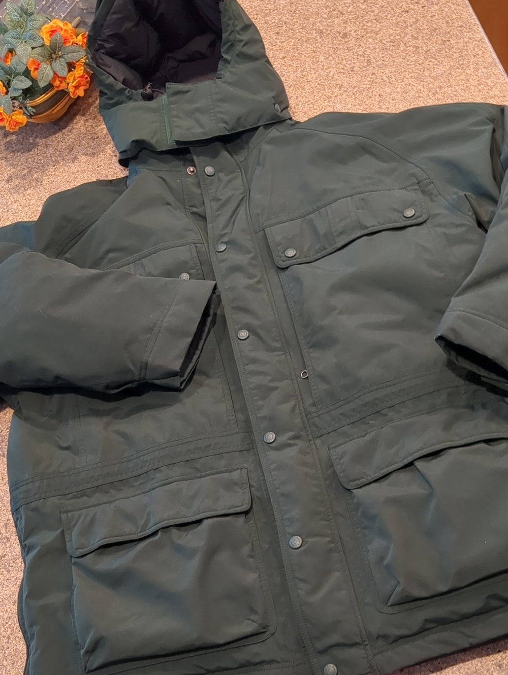 VTG L.L. Bean GORE-TEX Green Hooded Winter Parka Jacket XL ORB68 SMELLS MUSTY